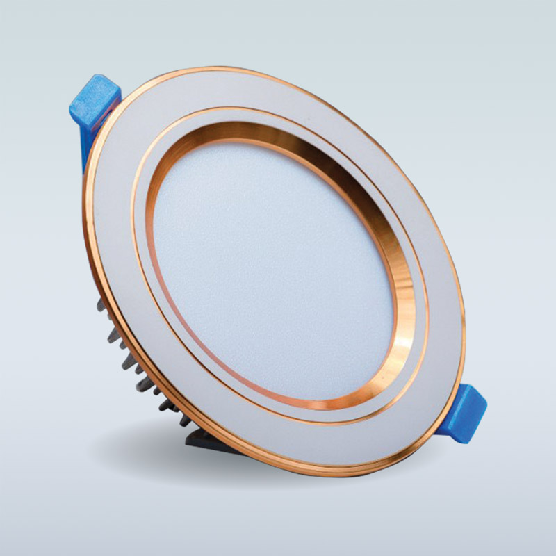 Đèn LED âm trần đế đúc 7W- viền vàng
